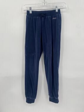 Juicy Couture Kids Navy Blue Velour Pants Elastic Waist Size 8/10